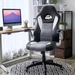 Discount SONGMICS Chaise de bureau de luxe Blanc