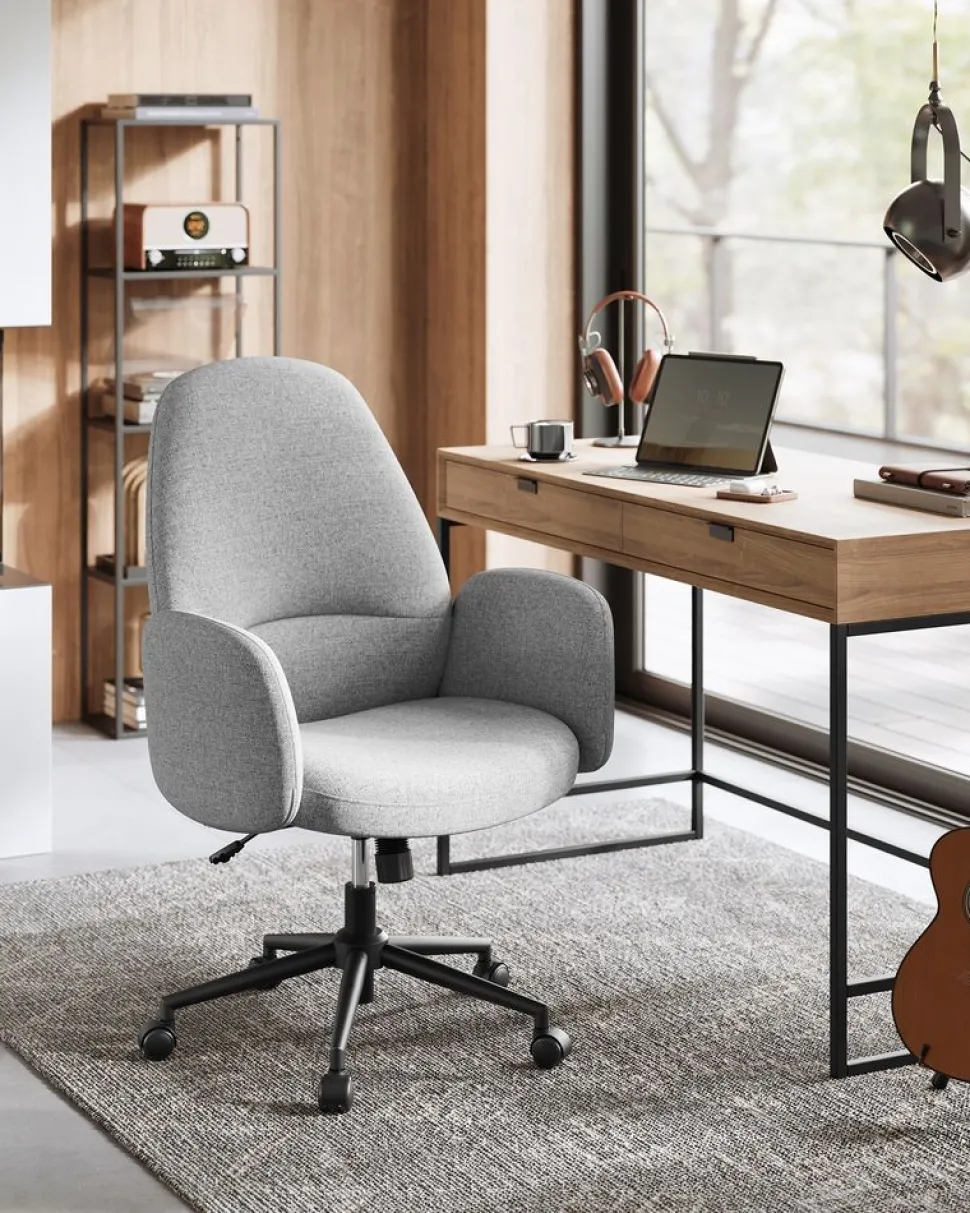 Fashion SONGMICS Chaise de bureau pivotante PU noir d'encre