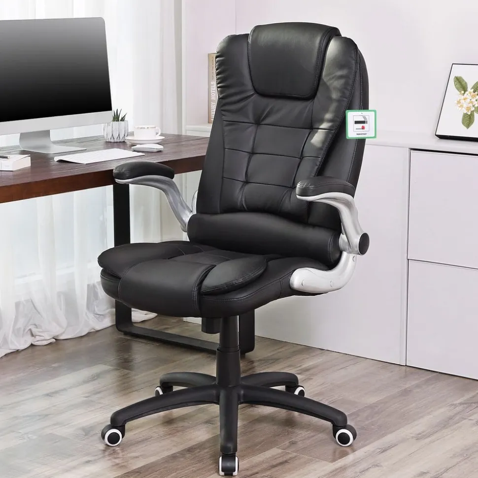 Hot SONGMICS Chaise de bureau PU Blanc