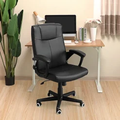 Discount SONGMICS Chaise de bureau rembourrée Blanc