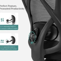 Cheap SONGMICS Chaise de bureau repose-pieds Noir