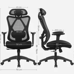 Cheap SONGMICS Chaise de bureau repose-pieds Noir