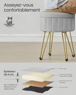 Shop SONGMICS Chaise de bureau respirante Blanc