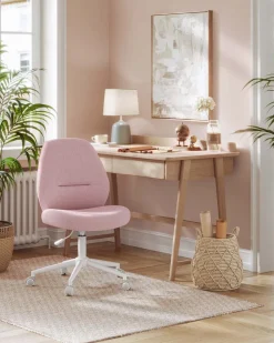 Best Sale SONGMICS Chaise de bureau tissu coton-lin gris tourterelle