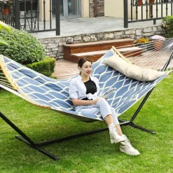 Outlet SONGMICS Chaise de plage portable bleu