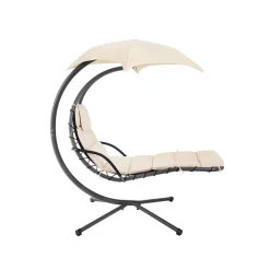 New SONGMICS Chaise de plage rouge Blanc