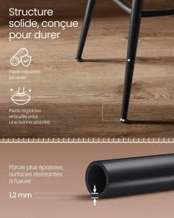 Outlet SONGMICS Chaise de salle à manger gris