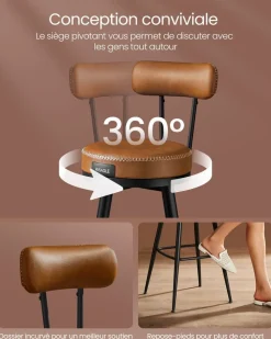 Outlet SONGMICS Chaise de salle à manger gris