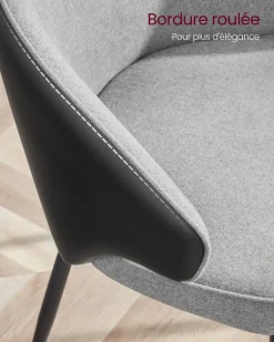 Fashion SONGMICS Chaise de salle à manger gris