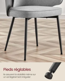 Fashion SONGMICS Chaise de salle à manger gris
