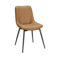 Cheap SONGMICS Chaise de salle à manger pieds réglables marron caramel