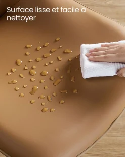 Cheap SONGMICS Chaise de salle à manger pieds réglables marron caramel