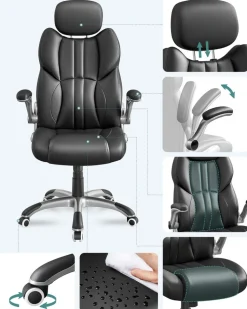 Shop SONGMICS Chaise gamer noir Gris