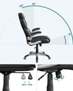 Shop SONGMICS Chaise gamer noir Gris