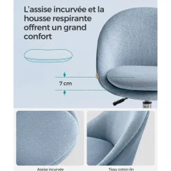 New SONGMICS Chaise gaming sport rouge Blanc