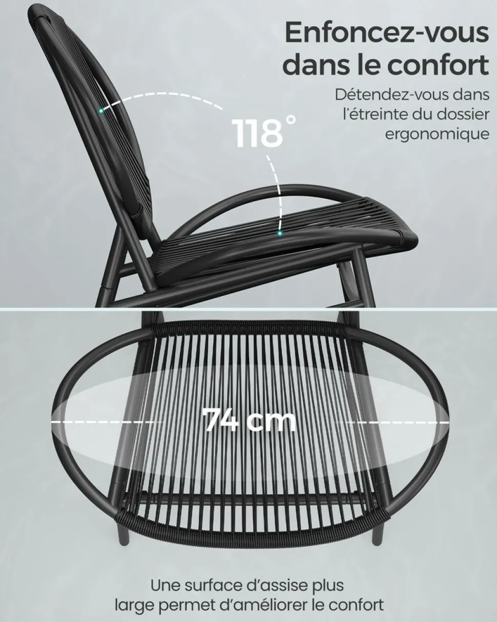 Best SONGMICS Chaise longue pliable grège