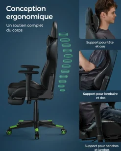 Hot SONGMICS Chaise repose-pieds Noir