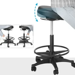 Outlet SONGMICS Chaise respirante noir