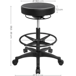 Outlet SONGMICS Chaise respirante noir