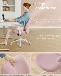 Online SONGMICS Chaise réglable avec dossier et socle rose bonbon