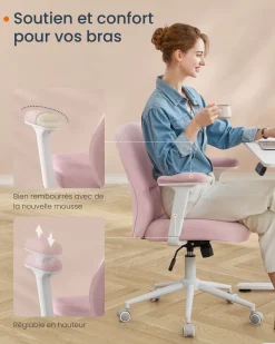 Online SONGMICS Chaise réglable avec dossier et socle rose bonbon
