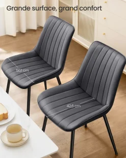 Fashion SONGMICS Chaise salle à manger fauteuil pivotant charge 120 kg marron caramel et noir d'encre