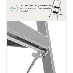 Outlet SONGMICS Chariot à 3 niveaux noir