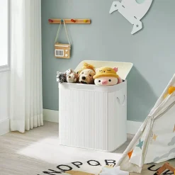 Best SONGMICS Chariot à linge 2 paniers noir