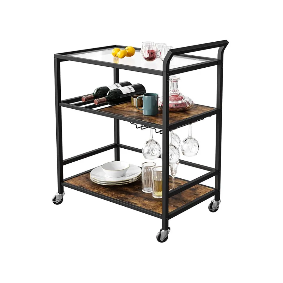 Flash Sale SONGMICS Chariot de bar avec étagère Noir