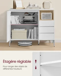 Cheap SONGMICS Chariot de cuisine 3 niveaux avec panier et crochets marron rustique Marron Rustique + Noir D'Encre