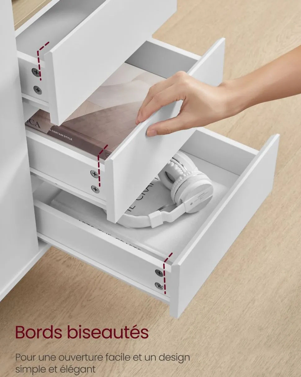 Cheap SONGMICS Chariot de cuisine 3 niveaux avec panier et crochets marron rustique Marron Rustique + Noir D'Encre