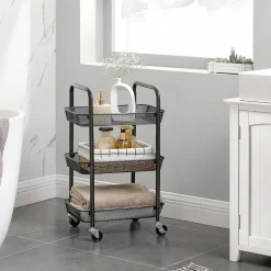 Flash Sale SONGMICS Chariot mobile à 3 niveaux Noir