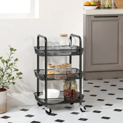 Flash Sale SONGMICS Chariot mobile à 3 niveaux Noir