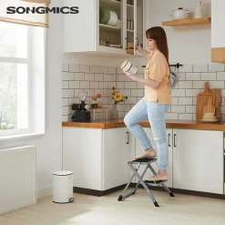 Discount SONGMICS Échelle 5 marches en aluminium Blanc