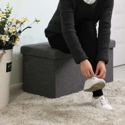 Fashion SONGMICS Coffre de rangement 40 x 76 x 48 cm industriel Marron Rustique