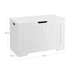 Clearance SONGMICS Coffre de rangement bois Blanc