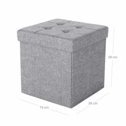 Shop SONGMICS Coffre de rangement 40L gris chiné