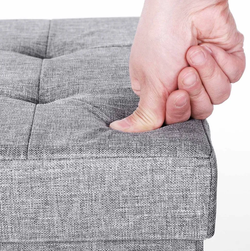 Best SONGMICS Coffre de rangement 40L gris clair