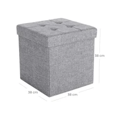 Best SONGMICS Coffre de rangement 40L gris clair