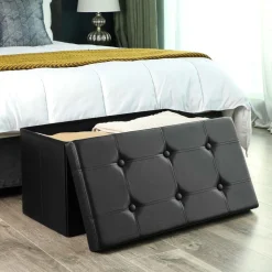 Fashion SONGMICS Coffre de rangement 80L Noir