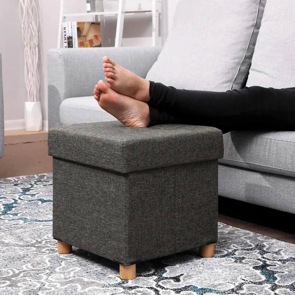 New SONGMICS Coffre rangement 40L gris foncé