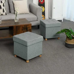 New SONGMICS Coffre rangement 40L gris foncé