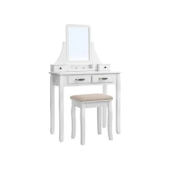 Cheap SONGMICS Coiffeuse 2 tiroirs Blanc