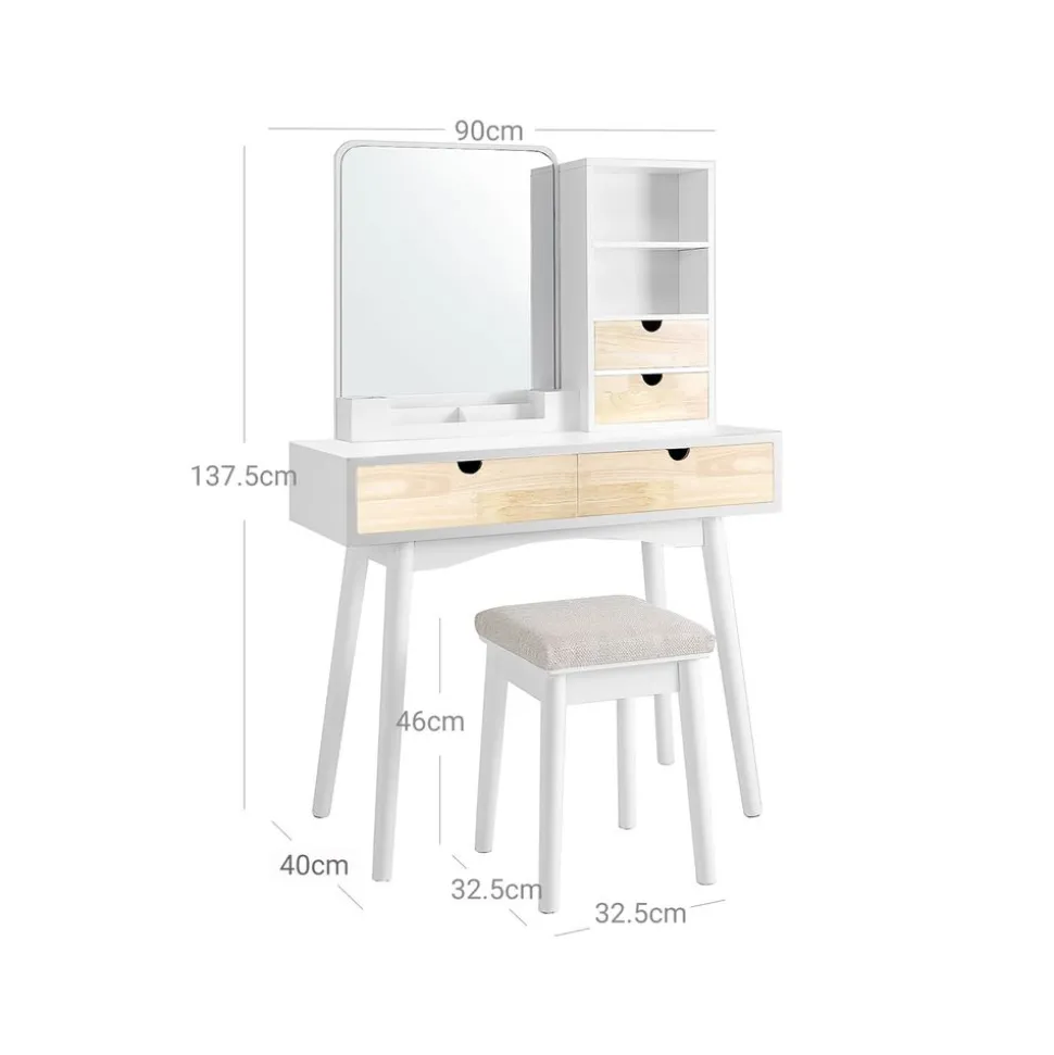 Flash Sale SONGMICS Coiffeuse avec grand miroir