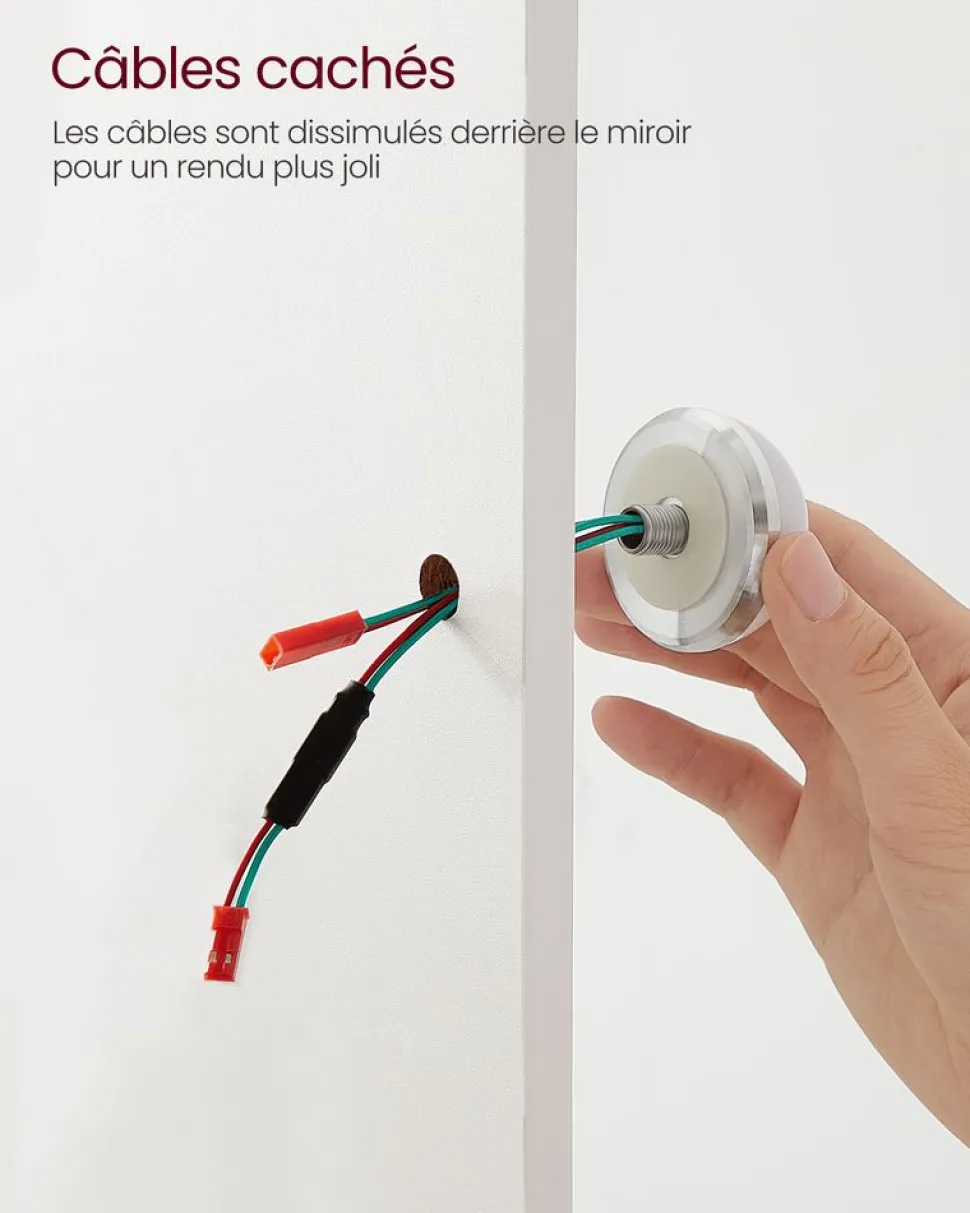 Shop SONGMICS Coiffeuse avec miroir et tabouret industriel