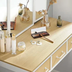 Store SONGMICS Coiffeuse avec tabouret Blanc