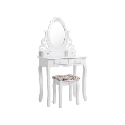 Fashion SONGMICS Coiffeuse burlesque Blanc