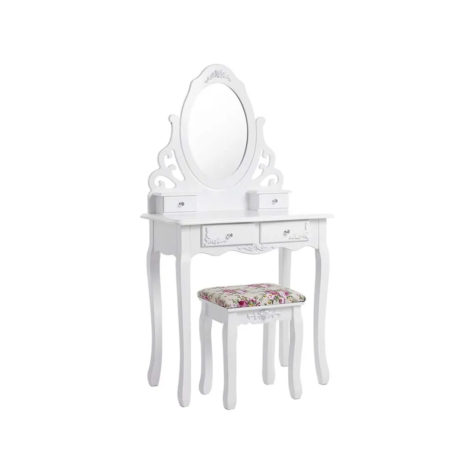 Fashion SONGMICS Coiffeuse burlesque Blanc