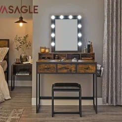 Online SONGMICS Coiffeuse LED rustique