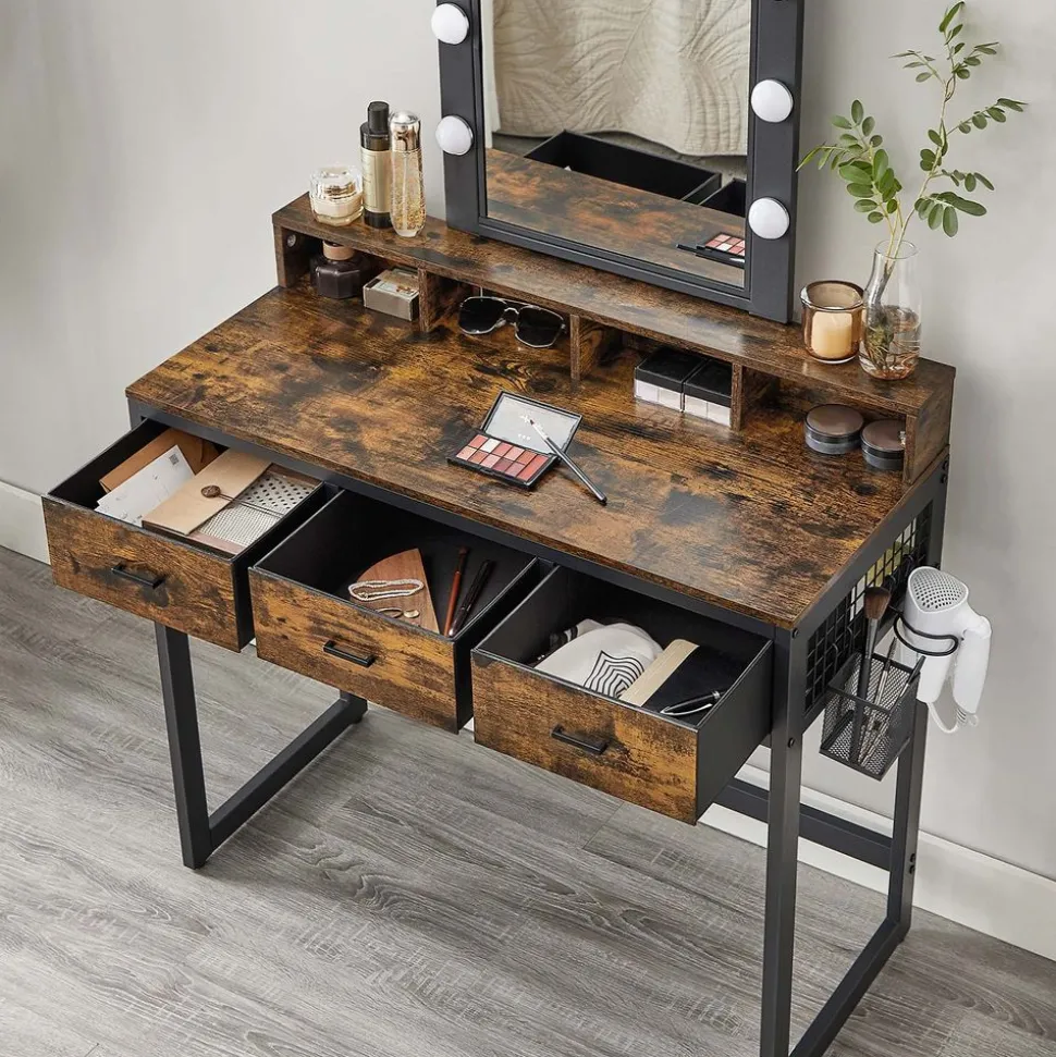 Online SONGMICS Coiffeuse LED rustique